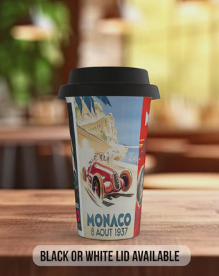 Monaco 30’s Grand Prix Travel Mug – Vintage Racing Poster Insulated Cup