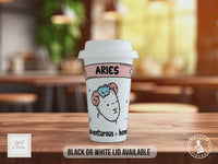 Aries Travel Mug – Zodiac Star Sign Insulated Coffee Cup Gift