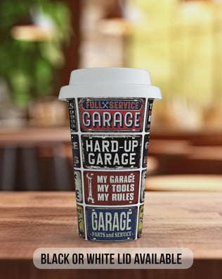 Hot Rod Dad Mechanic Travel Mug – Retro Garage Workshop Insulated Cup