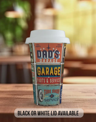 Dad Mechanic Garage Travel Mug – Retro Workshop Insulated Cup Gift