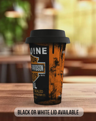 Harley-Davidson Oil Travel Mug – Retro Motorcycle Insulated Coffee Cup