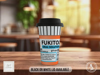 Funny Prescription Travel Mug – FUKITOL Coffee Cup with Black or White Lid – Stress Relief Novelty Gift
