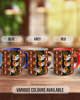 BOO Halloween Mug – Spooky Ghost & Pumpkin Coffee Cup – Autumn Gift