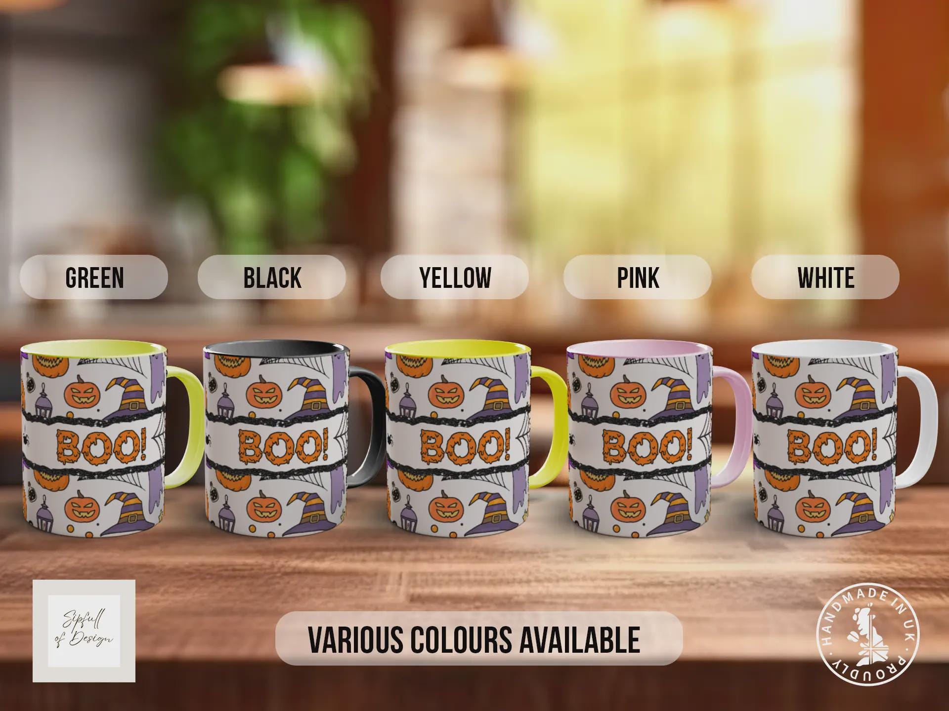 BOO! Halloween Mug – Pumpkin & Ghost Coffee Cup – Spooky Autumn Gift