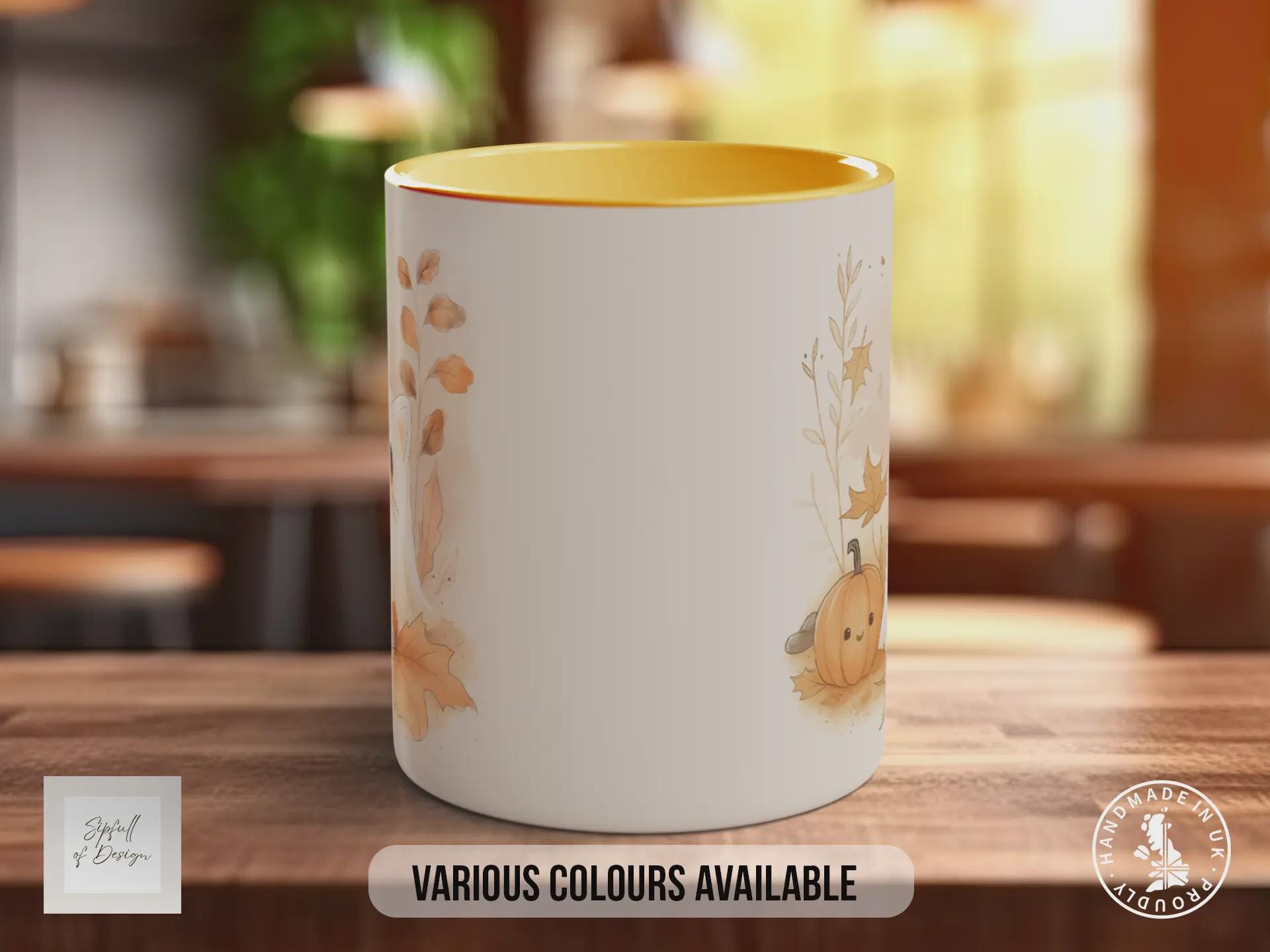 Too Cute to Spook Halloween Mug – Certified Scaredy Cat Ghost & Cat Coffee Cup