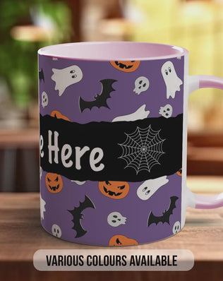 Personalised Halloween Mug – Custom Name Ghost & Pumpkin Coffee Cup