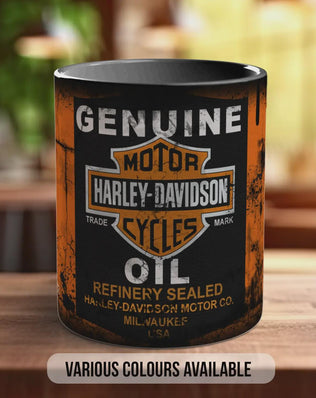 Harley-Davidson Motor Oil Mug – Vintage Retro Motorcycle Garage Gift