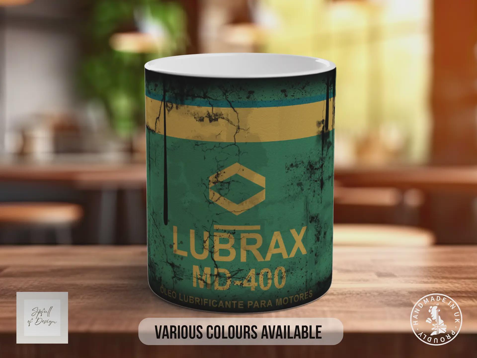 Lubrax Motor Oil Mug – Vintage Retro Garage Coffee Cup Gift