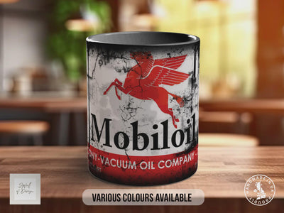 Mobiloil Pegasus Mug – Vintage Retro Motor Oil Garage Coffee Cup