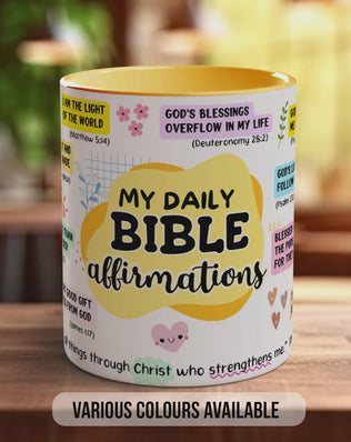 My Daily Bible Affirmations Mug – Christian Scripture Coffee Cup Gift