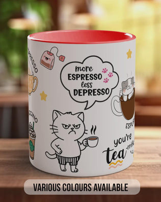 Caffeine Cats Mug – Funny Cat Lover Coffee Cup with Espresso Puns