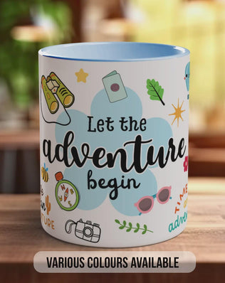 Let the Adventure Begin Mug – Travel Quote Coffee Cup Gift