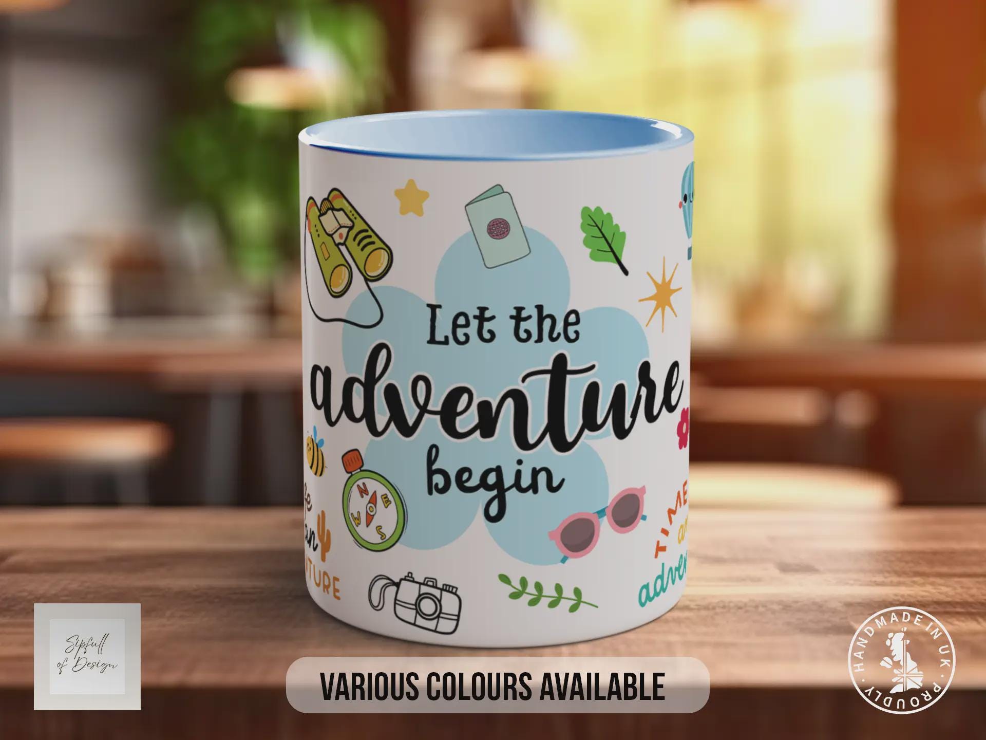 Let the Adventure Begin Mug – Travel Quote Coffee Cup Gift