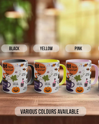 Halloween Self Care Mug – Boo-lieve in Yourself Positive Coffee Cup
