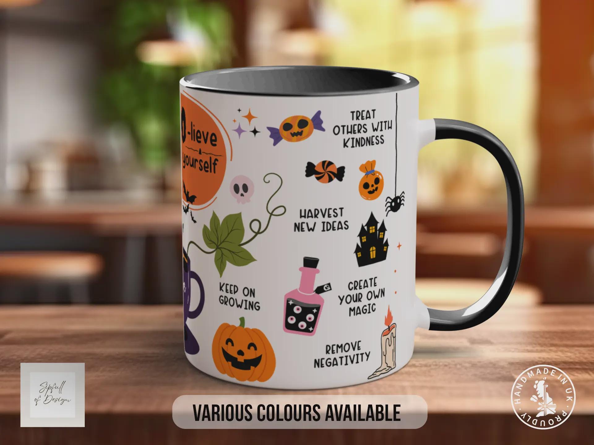 Halloween Self Care Mug – Boo-lieve in Yourself Positive Coffee Cup