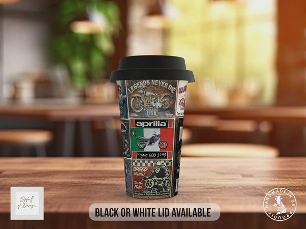 Motorcycle Route 66 Travel Mug – Retro Biker Legends Insulated Cup