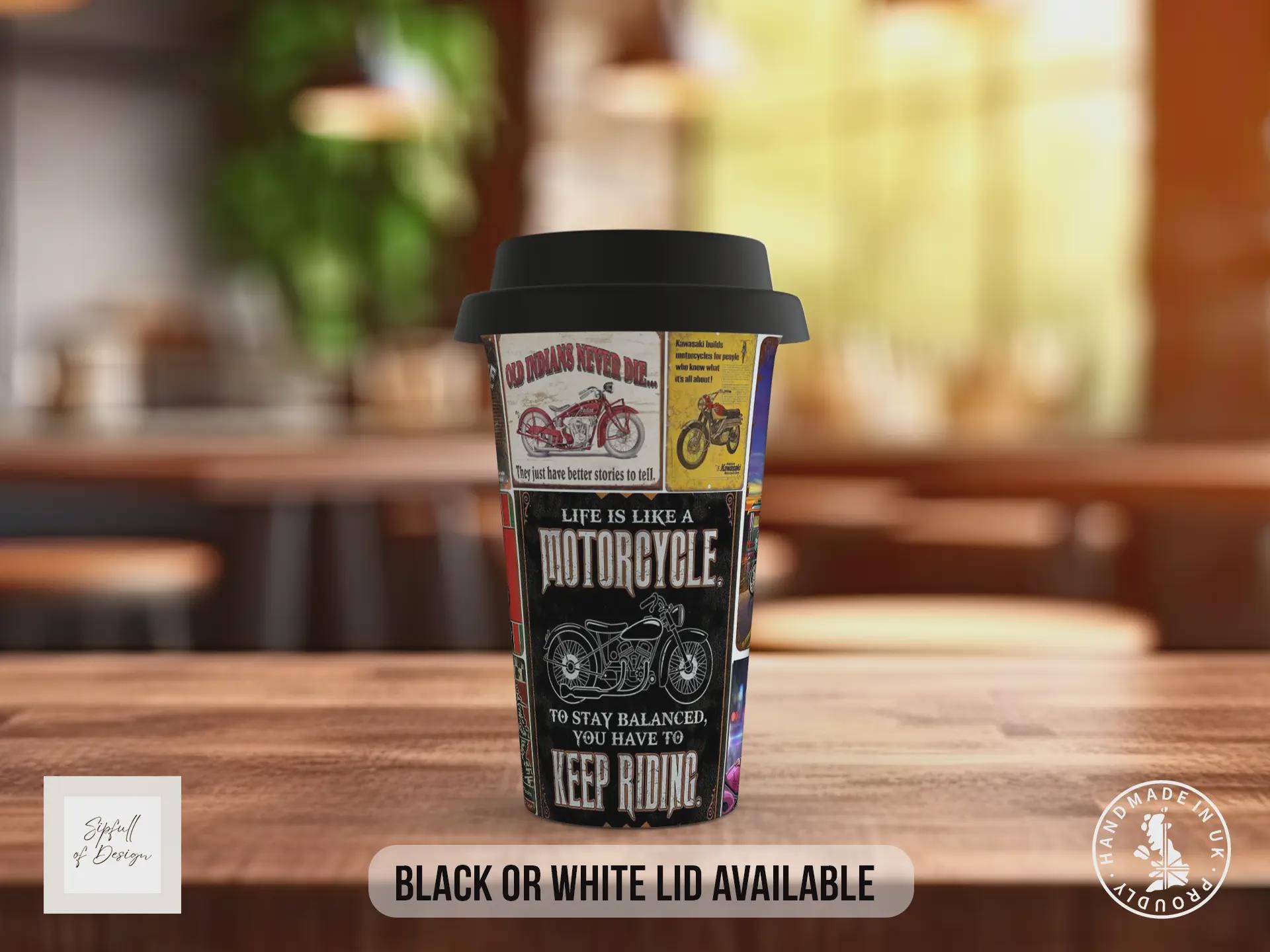 Motorcycle Route 66 Travel Mug – Retro Biker Legends Insulated Cup