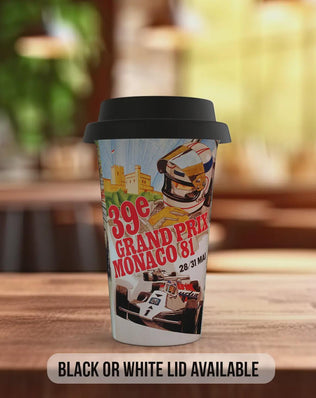Monaco 70’s Grand Prix Travel Mug – Retro F1 Racing Insulated Cup