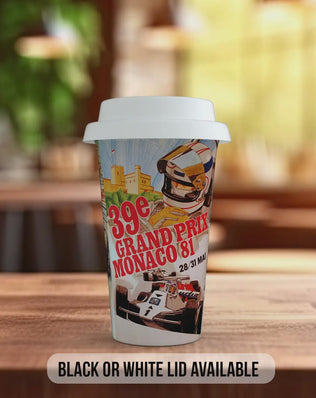 Monaco 70’s Grand Prix Travel Mug – Retro F1 Racing Insulated Cup