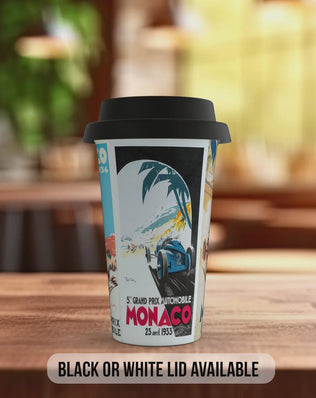 Monaco 30’s Grand Prix Travel Mug – Vintage Racing Poster Insulated Cup