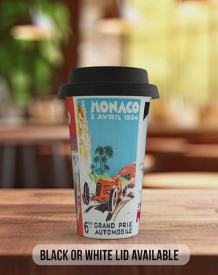 Monaco 30’s Grand Prix Travel Mug – Vintage Racing Poster Insulated Cup