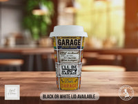 Dad’s Garage Travel Mug – Retro Motoring Workshop Insulated Cup