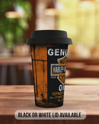 Harley-Davidson Oil Travel Mug – Retro Motorcycle Insulated Coffee Cup