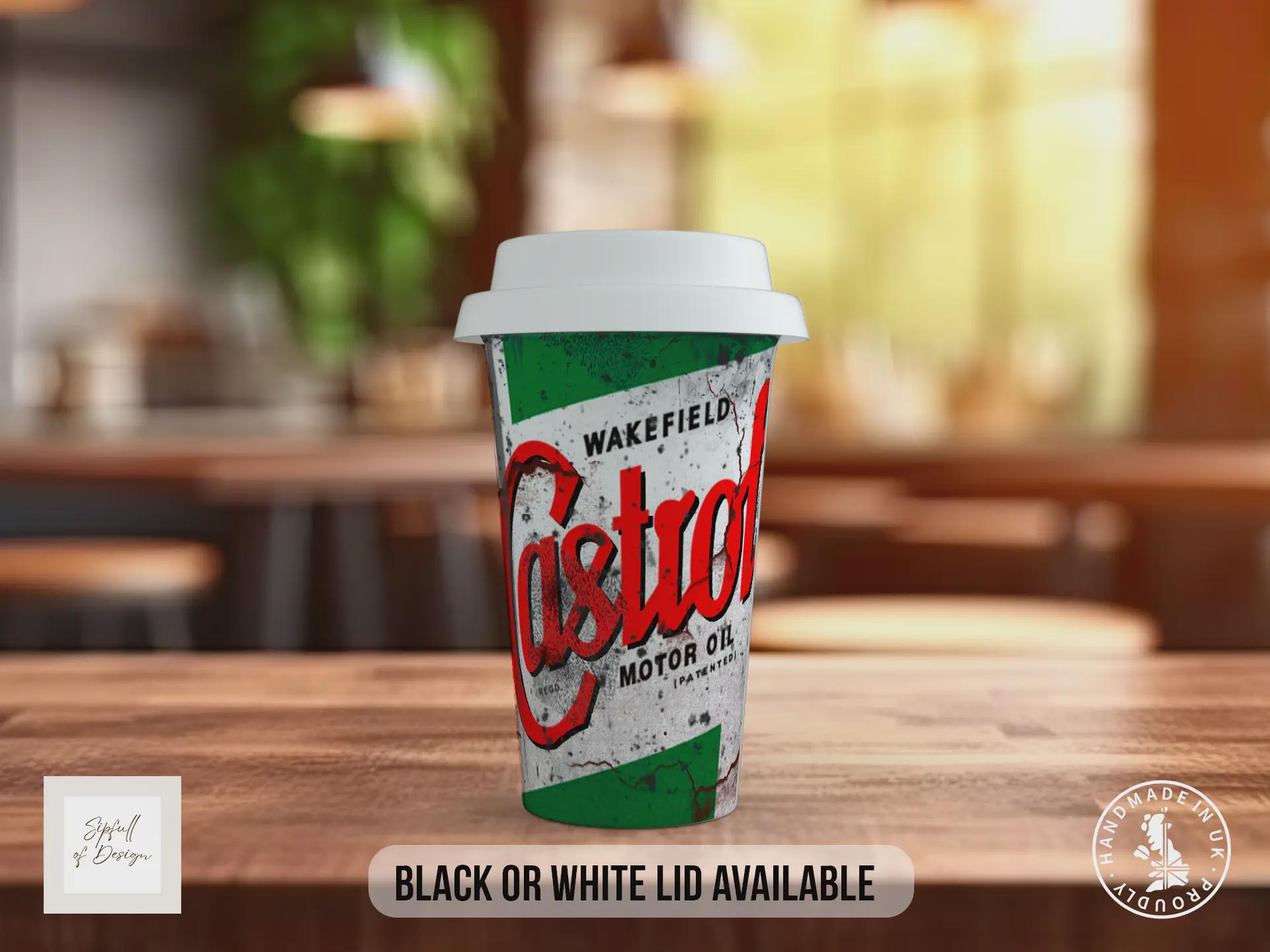 Castrol Motor Oil Travel Mug – Retro Vintage Insulated Coffee Cup