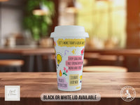 My Mind Matters Travel Mug – Mental Health Positive Affirmations Cup – Uplifting Gift with Black or White Lid