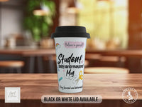 Student Daily Affirmations Travel Mug – Motivational Coffee Cup for Exams & Study – Uplifting Gift with Black or White Lid