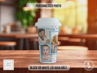 Personalised Grandma Best-Tea Travel Mug – Custom Photo Coffee Cup with Black or White Lid – Gift for Grandma