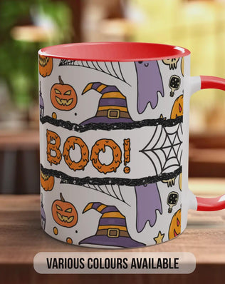 BOO! Halloween Mug – Pumpkin & Ghost Coffee Cup – Spooky Autumn Gift