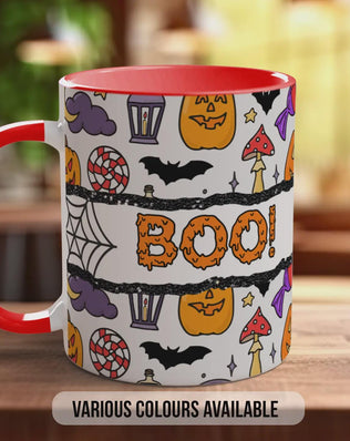 BOO! Halloween Mug – Pumpkin & Ghost Coffee Cup – Spooky Autumn Gift