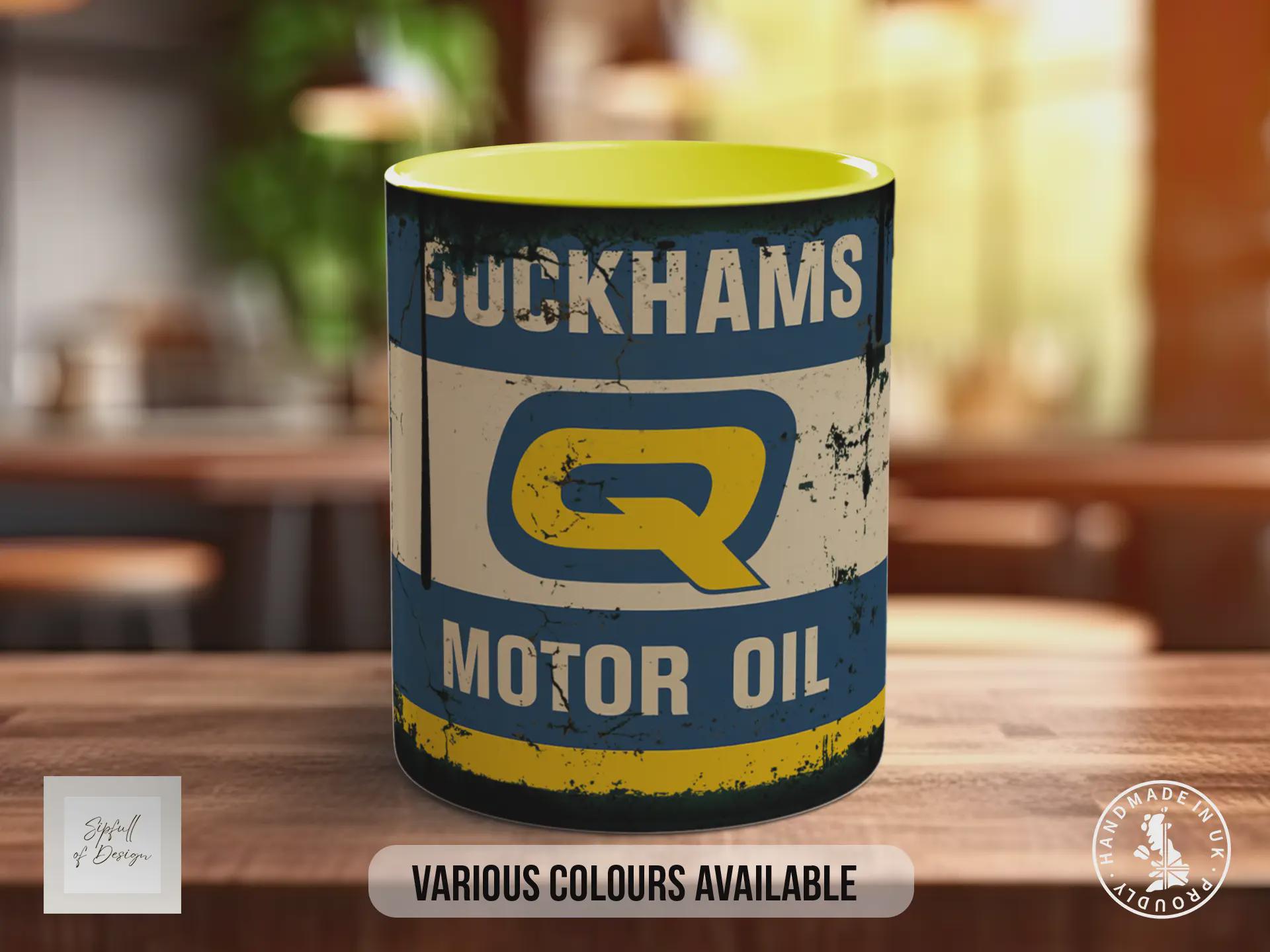 Duckhams Q Motor Oil Mug – Retro Racing Mug for Car Lovers | Classic Duckhams Q Design | Handmade in Sussex UK
