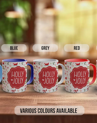 Holly Jolly Christmas Mug – Festive Santa & Sleigh Design | Cute Christmas Gift | Handmade in Sussex UK