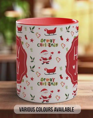 Holly Jolly Christmas Mug – Festive Santa & Sleigh Design | Cute Christmas Gift | Handmade in Sussex UK