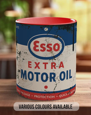 Esso Extra Motor Oil Mug – Retro Garage Gift for Car Lovers | Classic Esso Design | Handmade in Sussex UK