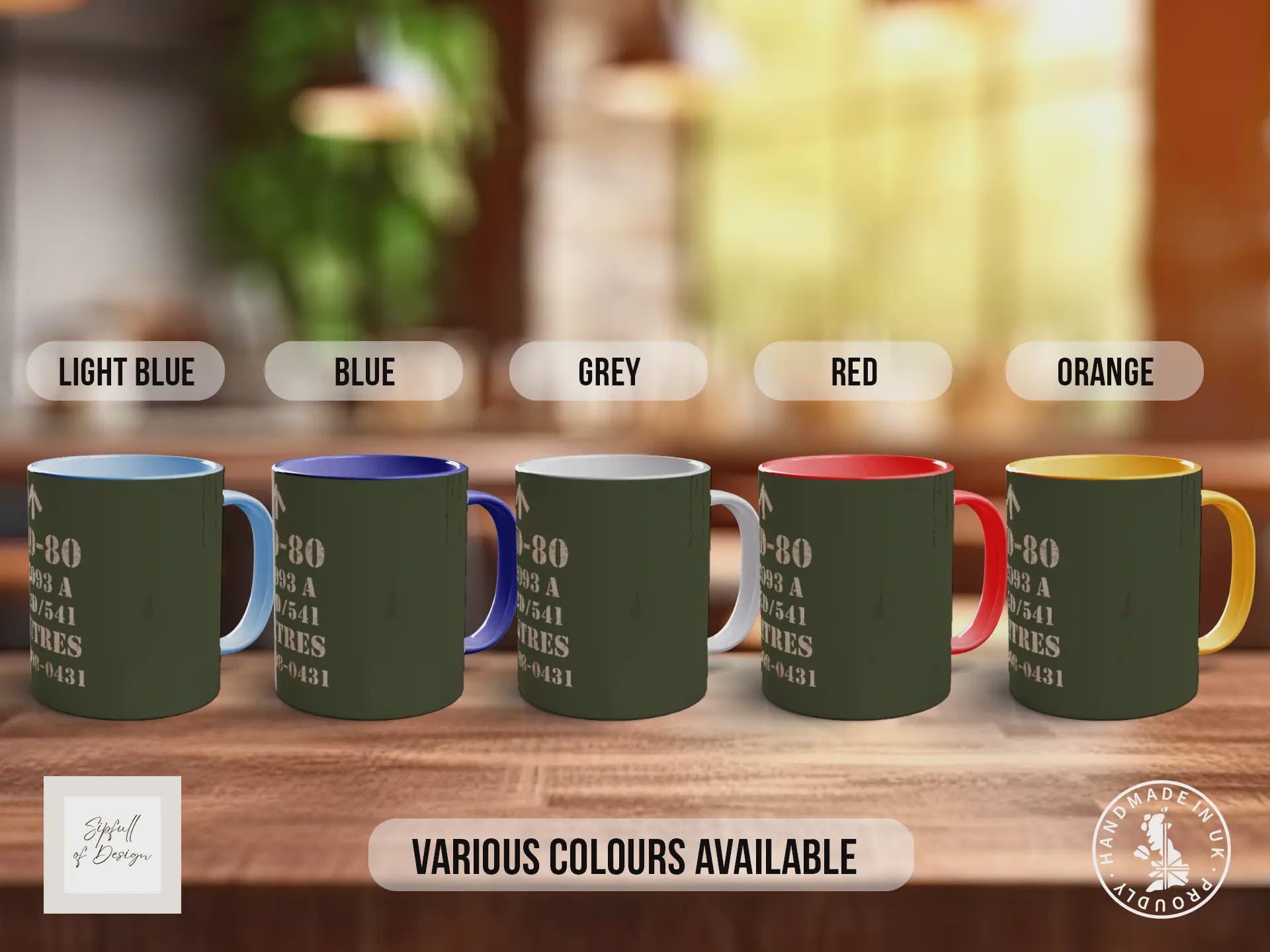 OMD-80 Military Oil Mug – Army Green Vintage Design | Retro Military Vehicle Gift | Handmade in Sussex UK