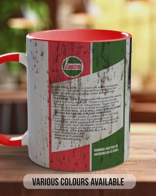 Castrol GTX Mug – Retro Motor Oil Design | Vintage Garage Gift for Car Lovers | Handmade in Sussex UK