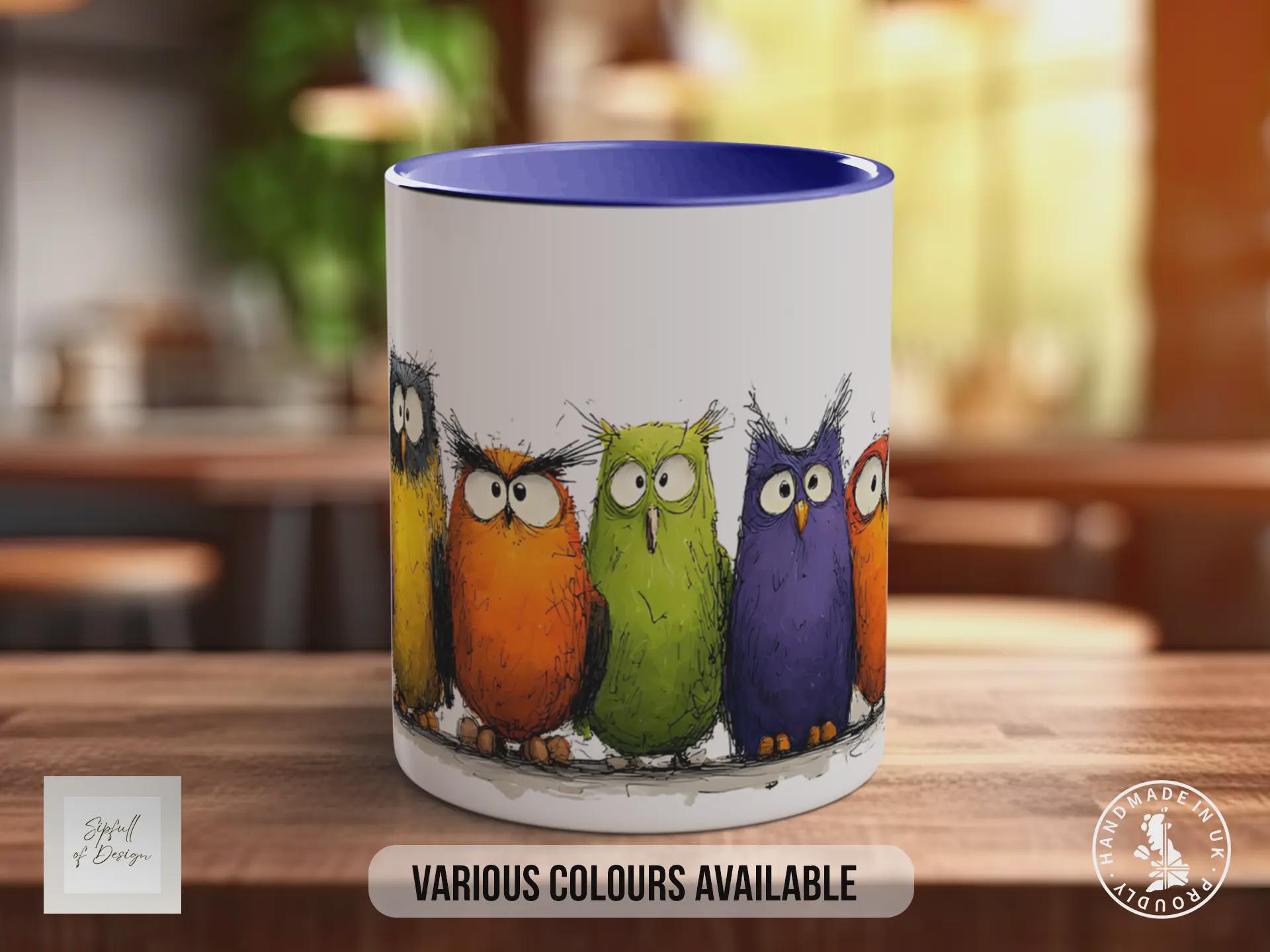Funny Owl Mug | Quirky Animal Design, Handmade Ceramic Coffee Cup