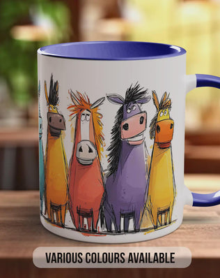 Funny Horse Mug | Colourful Horses, Quirky Gift
