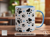 Dog Paw Print Mug | Dog Lover Gift | Paw & Heart Design | Handmade UK