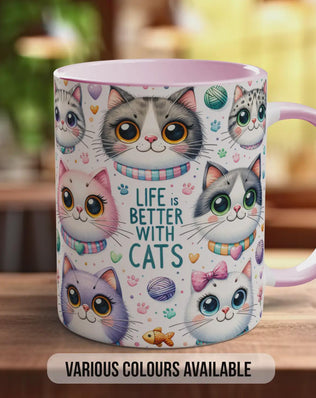 Life Is Better With Cats Mug | Cat Lover Gift | Cat Mum