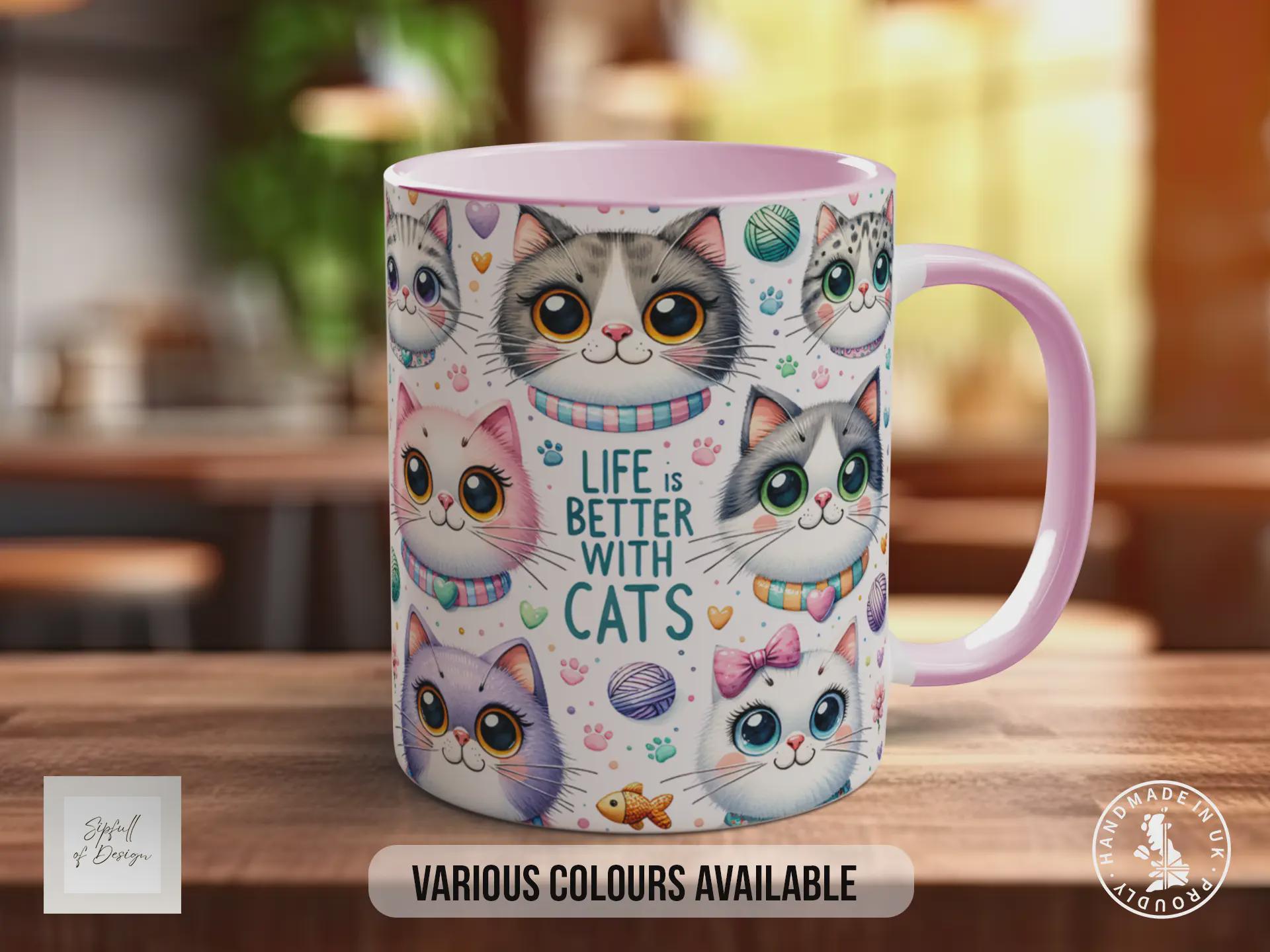 Life Is Better With Cats Mug | Cat Lover Gift | Cat Mum