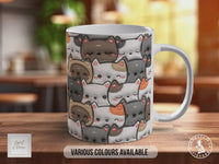 Kawaii Cat Lover Gift | Soft Pastel Cat Pattern Mug
