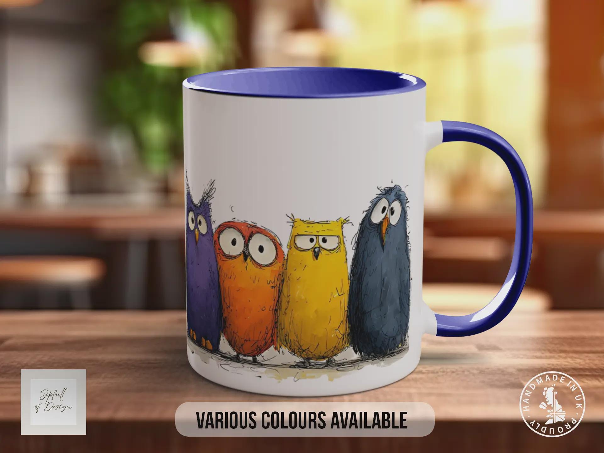 Funny Owl Mug | Quirky Animal Design, Handmade Ceramic Coffee Cup