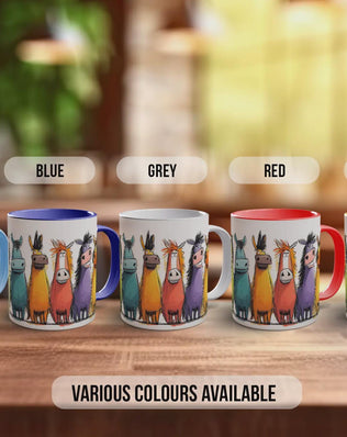 Funny Horse Mug | Colourful Horses, Quirky Gift