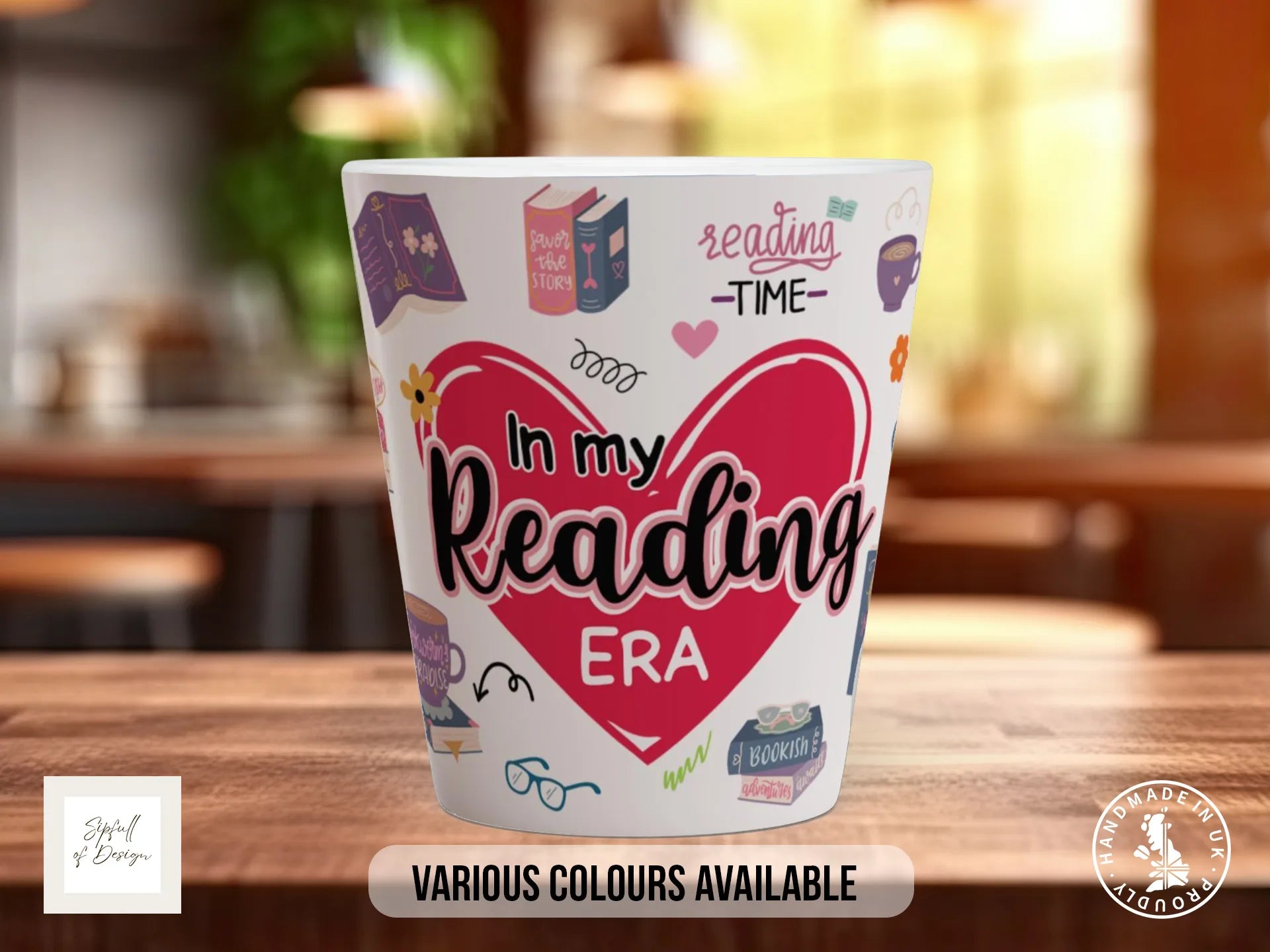 In My Reading Era Mug | Illustrated Book Lover Gift 12oz Latte