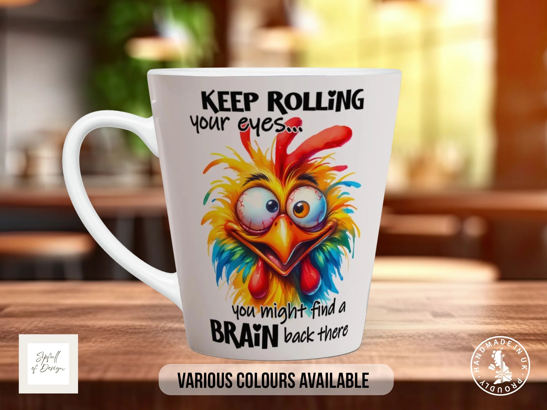 Keep Rolling Your Eyes You Might Find a Brain Mug | Funny Gift 12oz Latte