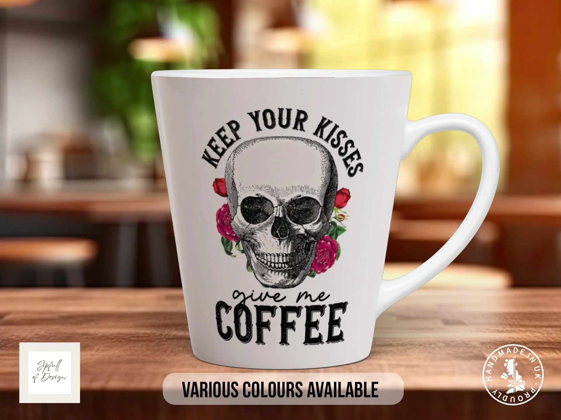 Keep Your Kisses Give Me Coffee Mug | Funny Anti-Valentine's Gift 12oz Latte